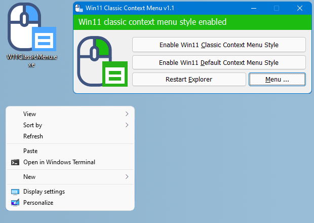 Windows 11 Classic Context Menu v1.1