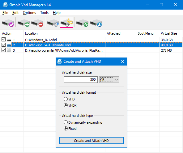 Simple VHD Manager v1.4
