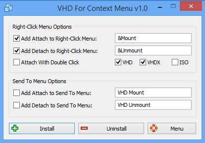 VHD For Context Menu v1.0