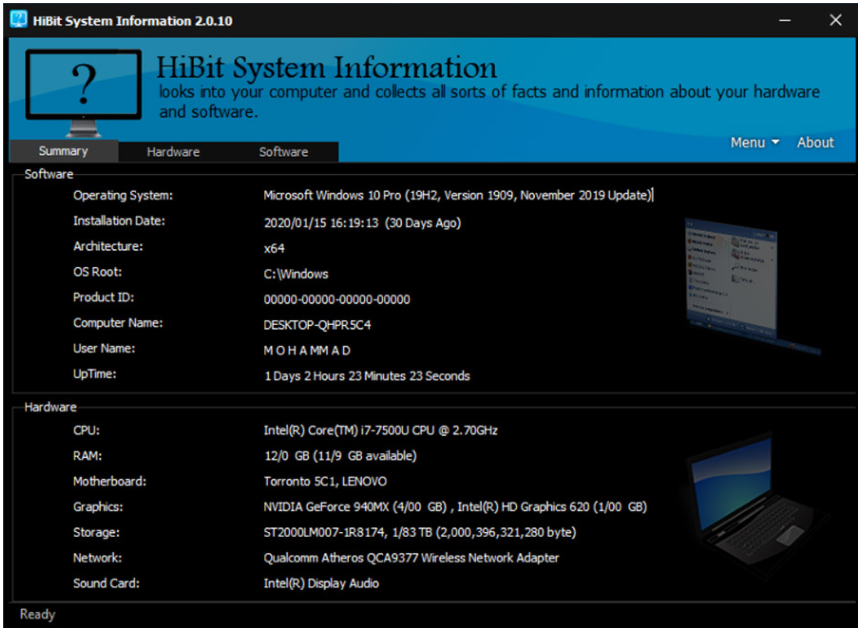 HiBit System Information