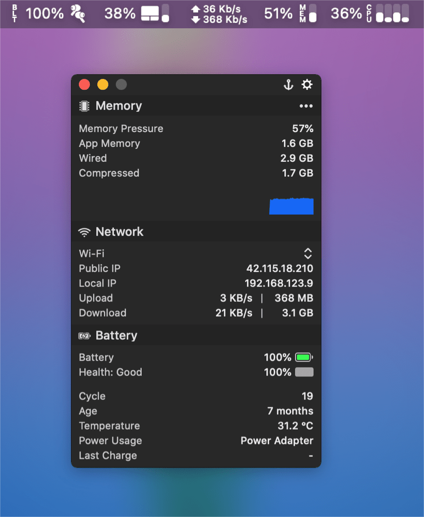 MenuBar Stats