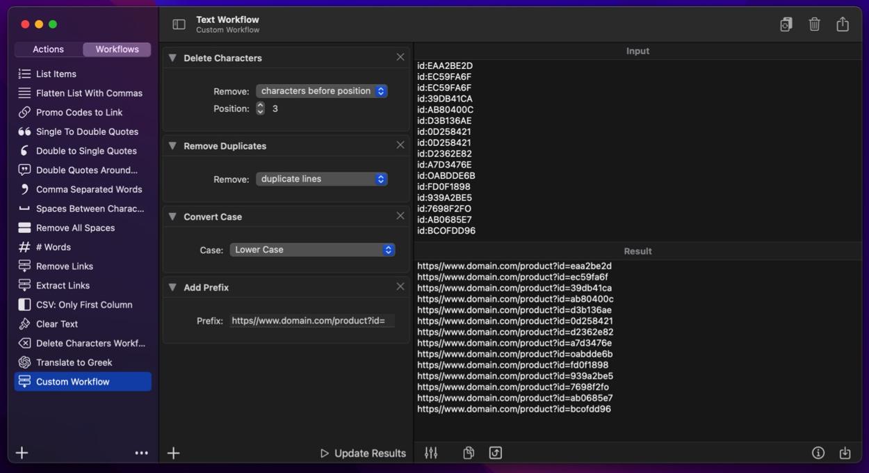 Text Workflow