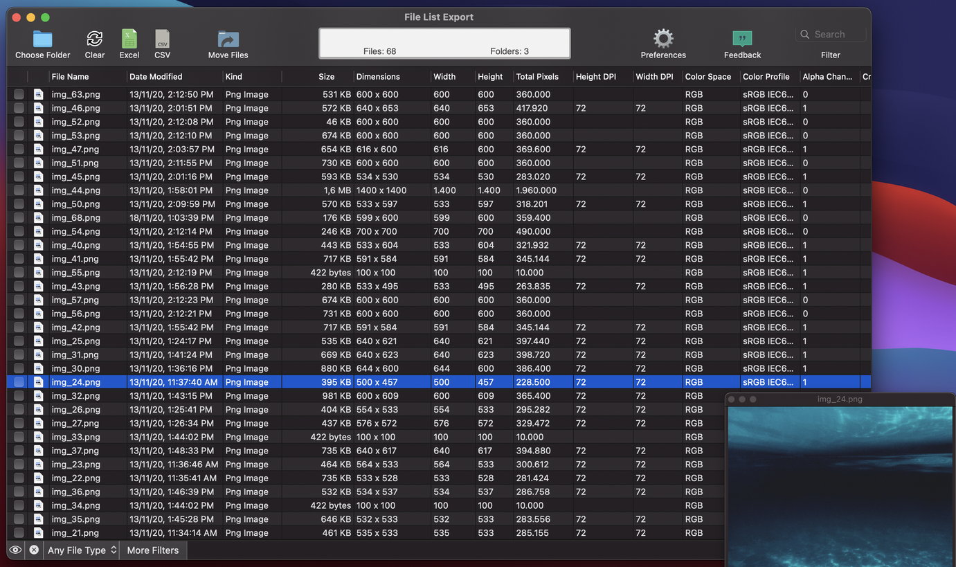 File List Export