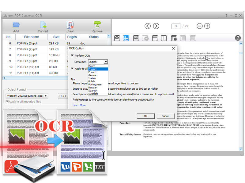 Lighten PDF Converter OCR