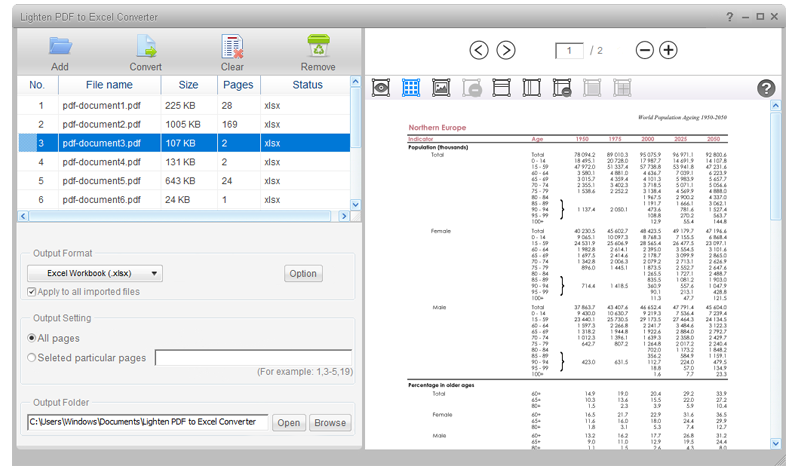 Lighten PDF to Excel Converter