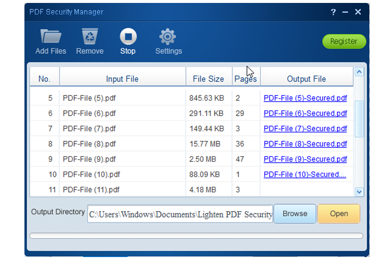 Lighten PDF Security Manage